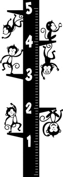 Vinyl Wall Art Decal - Measuring Monkeys Growth Chart - 5 Foot Height Cute Animal Adhesives - Unisex Kids Room Play Area Daycare Wall Window Decoration 1