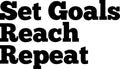 Vinyl Wall Art Decal - Set Goals Reach Repeat - Inspirational Stencil Adhesives - Home Business Office Positive Quote Sticker Decals 1