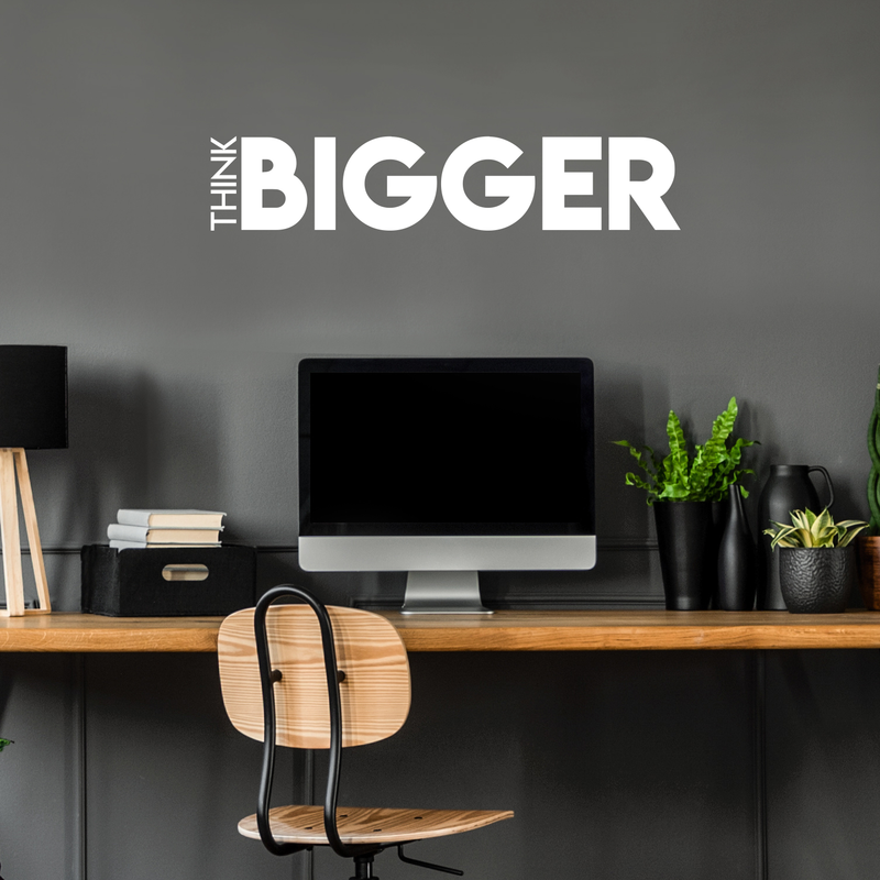 Vinyl Wall Art Decal - Think Bigger - 8" x 40" - Motivational Inspiring Home Office Classroom Work Office Bedroom Apartment Living Room School Adhesive Decoration Sticker 2