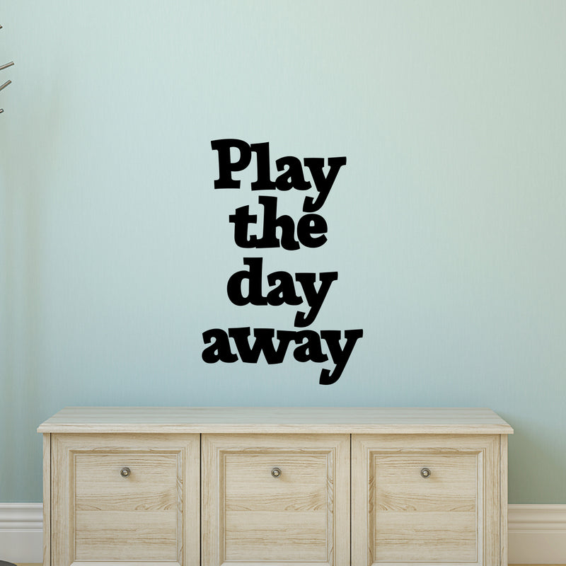 Nursery Room Vinyl Art Wall Decal - Play The Day Away - 23" x 15" - Cute Wall Art Decals for Children’s Kids Toddlers Bedroom Playroom Decorative Removable Wall Decor Stickers 2