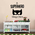 Vinyl Art Wall Decal - A Superhero Sleeps Here - Life Quote Decals For Kids Toddlers Sleep Time Home Bedroom Playroom Apartment Indoor Outdoor Entertainment Decor Stickers 3