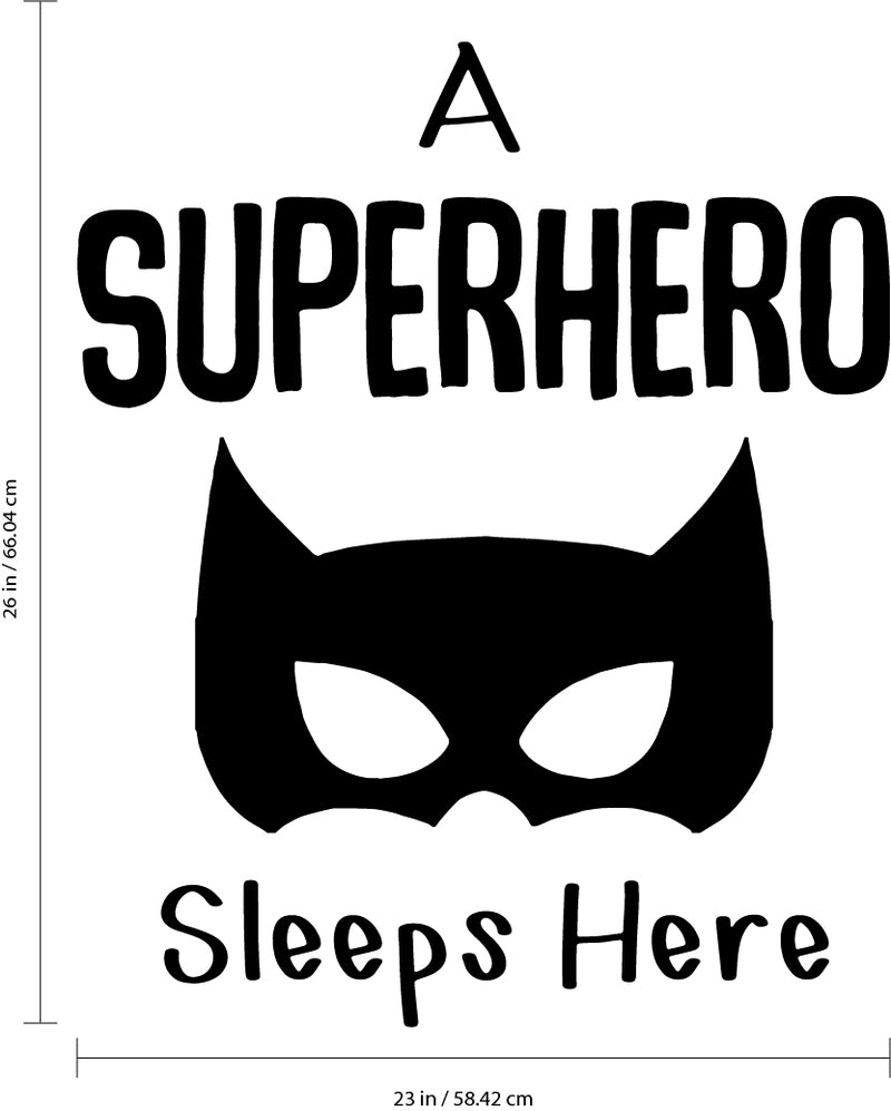 Vinyl Art Wall Decal - A Superhero Sleeps Here - Life Quote Decals For Kids Toddlers Sleep Time Home Bedroom Playroom Apartment Indoor Outdoor Entertainment Decor Stickers 4