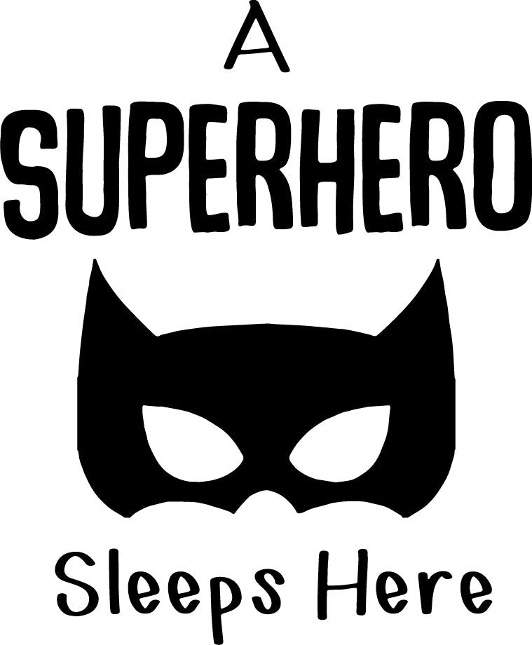 Vinyl Art Wall Decal - A Superhero Sleeps Here - Life Quote Decals For Kids Toddlers Sleep Time Home Bedroom Playroom Apartment Indoor Outdoor Entertainment Decor Stickers 1