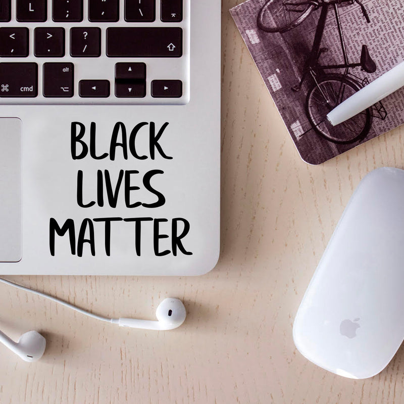 Vinyl Laptop Skin Decal - Black Lives Matter - Removable Waterproof Car Bumper Sticker Decals (5" x 5"; Black Text) 3