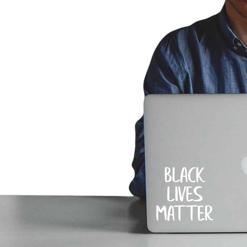 Vinyl Laptop Skin Decal - Black Lives Matter - 5" x 5" - Removable Waterproof Car Bumper Sticker Decals (5" x 5"; White Text) 2