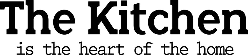 Vinyl Wall Art Decal - The Kitchen is The Heart of The Home - 5" x 23" - Foodie Fun Wall Decal Stickers - Stencil Adhesive Vinyl for Kitchen Home Apartment Use - Lighthearted Appreciation Quotes 1