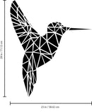 Vinyl Wall Art Decal - Geometric Hummingbird Outline - 28" x 23" - Beautiful Exotic Bird Wall Art Sticker Decals - Home Decor Living Room Bedroom (28" x 23"; Black) 3