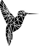Vinyl Wall Art Decal - Geometric Hummingbird Outline - 28" x 23" - Beautiful Exotic Bird Wall Art Sticker Decals - Home Decor Living Room Bedroom (28" x 23"; Black) 4