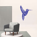 Vinyl Wall Art Decal - Geometric Hummingbird Outline - Beautiful Exotic Bird Wall Art Sticker Decals - Home Decor Living Room Bedroom (28" x 23"; Blue) 3