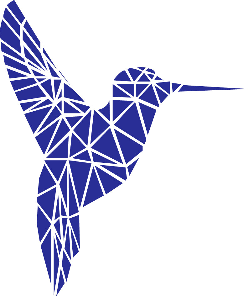 Vinyl Wall Art Decal - Geometric Hummingbird Outline - 28" x 23" - Beautiful Exotic Bird Wall Art Sticker Decals - Home Decor Living Room Bedroom (28" x 23"; Blue) 1