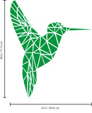 Vinyl Wall Art Decal - Geometric Hummingbird Outline - 28" x 23" - Beautiful Exotic Bird Wall Art Sticker Decals - Home Decor Living Room Bedroom (28" x 23"; Green) 3