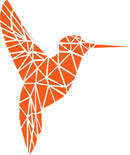 Vinyl Wall Art Decal - Geometric Hummingbird Outline - 28" x 23" - Beautiful Exotic Bird Wall Art Sticker Decals - Home Decor Living Room Bedroom (28" x 23"; Orange) 1