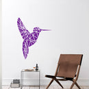 Vinyl Wall Art Decal - Geometric Hummingbird Outline - 28" x 23" - Beautiful Exotic Bird Wall Art Sticker Decals - Home Decor Living Room Bedroom (28" x 23"; Purple) 2