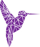 Vinyl Wall Art Decal - Geometric Hummingbird Outline - 28" x 23" - Beautiful Exotic Bird Wall Art Sticker Decals - Home Decor Living Room Bedroom (28" x 23"; Purple) 1