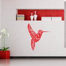 Vinyl Wall Art Decal - Geometric Hummingbird Outline - 28" x 23" - Beautiful Exotic Bird Wall Art Sticker Decals - Home Decor Living Room Bedroom (28" x 23"; Red) 2
