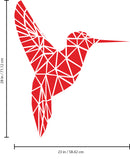 Vinyl Wall Art Decal - Geometric Hummingbird Outline - 28" x 23" - Beautiful Exotic Bird Wall Art Sticker Decals - Home Decor Living Room Bedroom (28" x 23"; Red) 3