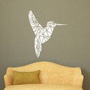 Vinyl Wall Art Decal - Geometric Hummingbird Outline - 28" x 23" - Beautiful Exotic Bird Wall Art Sticker Decals - Home Decor Living Room Bedroom (28" x 23"; White) 1