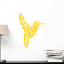 Vinyl Wall Art Decal - Geometric Hummingbird Outline - 28" x 23" - Beautiful Exotic Bird Wall Art Sticker Decals - Home Decor Living Room Bedroom (28" x 23"; Yellow) 1