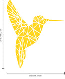 Vinyl Wall Art Decal - Geometric Hummingbird Outline - 28" x 23" - Beautiful Exotic Bird Wall Art Sticker Decals - Home Decor Living Room Bedroom (28" x 23"; Yellow) 3