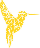 Vinyl Wall Art Decal - Geometric Hummingbird Outline - 28" x 23" - Beautiful Exotic Bird Wall Art Sticker Decals - Home Decor Living Room Bedroom (28" x 23"; Yellow) 4