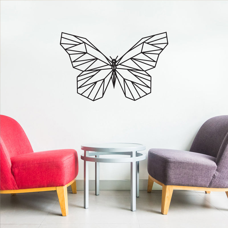 Vinyl Wall Art Decal - Geometric Butterfly Outline - 23" x 36" - Home Decor Sticker Decals - Living Room Bedroom Nursery Playroom (23" x 36"; Black) 3