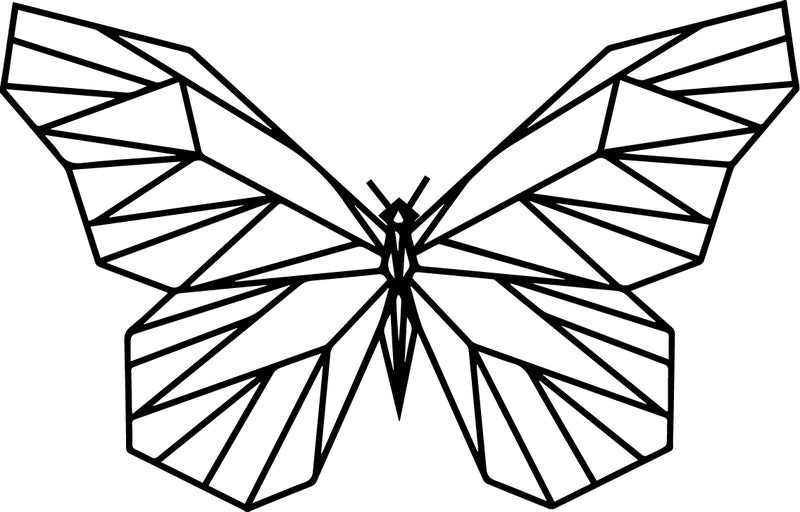Vinyl Wall Art Decal - Geometric Butterfly Outline - 23" x 36" - Home Decor Sticker Decals - Living Room Bedroom Nursery Playroom (23" x 36"; Black) 4