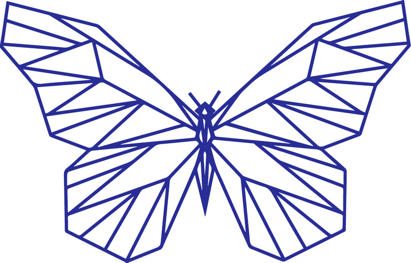 Vinyl Wall Art Decal - Geometric Butterfly Outline - 23" x 36" - Home Decor Sticker Decals - Living Room Bedroom Nursery Playroom (23" x 36"; Blue) 4