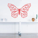 Vinyl Wall Art Decal - Geometric Butterfly Outline - 23" x 36" - Home Decor Sticker Decals - Living Room Bedroom Nursery Playroom (23" x 36"; Red) 1