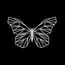 Vinyl Wall Art Decal - Geometric Butterfly Outline - 23" x 36" - Home Decor Sticker Decals - Living Room Bedroom Nursery Playroom (23" x 36"; White) 1
