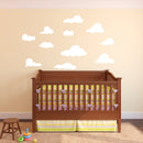 Set of 15 Vinyl Wall Art Decals - White Clouds - 1" to 7" Each - Decor Stickers - Bedroom Dorm Room Vinyl Wall Stencil Adhesives - Simple Cloudy Sky Pattern Kids Room Nursery Daycare 3