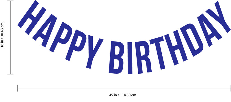 Vinyl Wall Art Decals - Happy Birthday - 16" x 45" - Best Wishes Celebrate Home Work Place Stencil Adhesives - Fun Happy Decal for Office Living Room Bedroom Dorm Room Decor (16" x 45"; Blue Text) 3