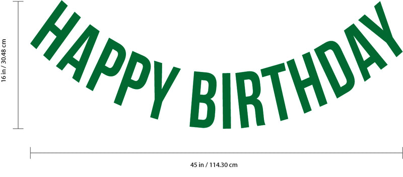 Vinyl Wall Art Decals - Happy Birthday - 16" x 45" - Best Wishes Celebrate Home Work Place Stencil Adhesives - Fun Happy Decal for Office Living Room Bedroom Dorm Room Decor (16" x 45"; Green Text) 3