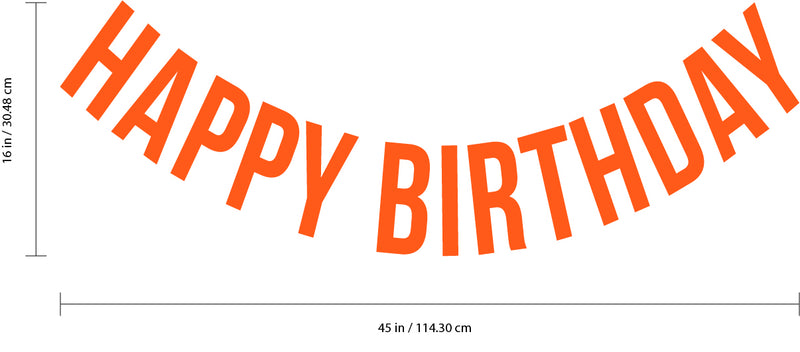 Vinyl Wall Art Decals - Happy Birthday - 16" x 45" - Best Wishes Celebrate Home Work Place Stencil Adhesives - Fun Happy Decal for Office Living Room Bedroom Dorm Room Decor (16" x 45"; Orange Text) 3