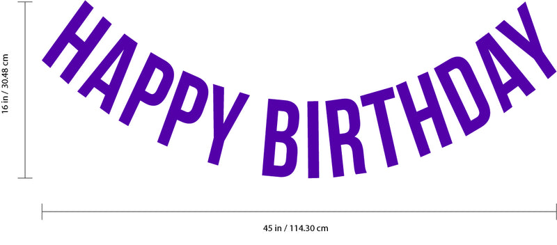 Vinyl Wall Art Decals - Happy Birthday - 16" x 45" - Best Wishes Celebrate Home Work Place Stencil Adhesives - Fun Happy Decal for Office Living Room Bedroom Dorm Room Decor (16" x 45"; Purple Text) 3