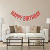 Vinyl Wall Art Decals - Happy Birthday - 16" x 45" - Best Wishes Celebrate Home Work Place Stencil Adhesives - Fun Happy Decal for Office Living Room Bedroom Dorm Room Decor (16" x 45"; Red Text) 1