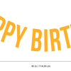 Vinyl Wall Art Decals - Happy Birthday - 16" x 45" - Best Wishes Celebrate Home Work Place Stencil Adhesives - Fun Happy Decal for Office Living Room Bedroom Dorm Room Decor (16" x 45"; Yellow Text) 3