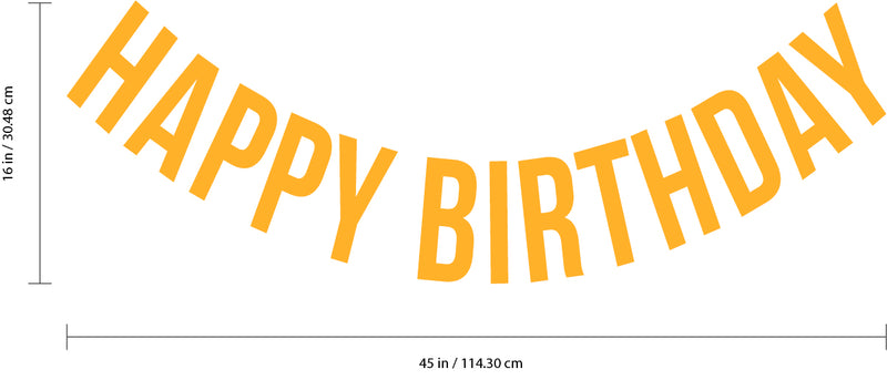 Vinyl Wall Art Decals - Happy Birthday - 16" x 45" - Best Wishes Celebrate Home Work Place Stencil Adhesives - Fun Happy Decal for Office Living Room Bedroom Dorm Room Decor (16" x 45"; Yellow Text) 3