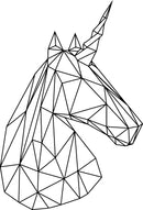 Vinyl Wall Art Decals - Unicorn Head - 34" x 23" - Beautiful Geometric Home Work Place Stencil Adhesives - Decal for Office Living Room Bedroom Dorm Room Decor (34" x 23"; Black Outline) 1