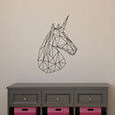 Vinyl Wall Art Decals - Unicorn Head - Beautiful Geometric Home Work Place Stencil Adhesives - Decal for Office Living Room Bedroom Dorm Room Decor (34" x 23"; Black Outline) 3