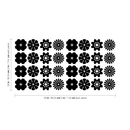 Set of 32 Vinyl Wall Art Decal - Variety of Flower Patterns - 3" x 3" Each - Bedroom Living Room Office Dorm Room Girly Wall Decoration - Cute Trendy Apartment Wall Decor (3" x 3" Each; Black) 4