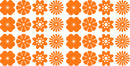 Set of 32 Vinyl Wall Art Decal - Variety of Flower Patterns - 3" x 3" Each - Bedroom Living Room Office Dorm Room Girly Wall Decoration - Cute Trendy Apartment Wall Decor (3" x 3" Each; Orange) 3