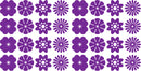 Set of 32 Vinyl Wall Art Decal - Variety of Flower Patterns - 3" x 3" Each - Bedroom Living Room Office Dorm Room Girly Wall Decoration - Cute Trendy Apartment Wall Decor (3" x 3" Each; Purple) 1