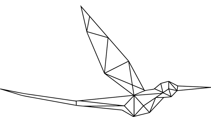 Vinyl Wall Art Decal - Geometric Hummingbird Side View - 12" x 23" - Stencil Adhesive Vinyl for Home Apartment Workplace Use - Geometric Shapes for Living Room Bedroom Decorations (12" x 23"; Black) 4