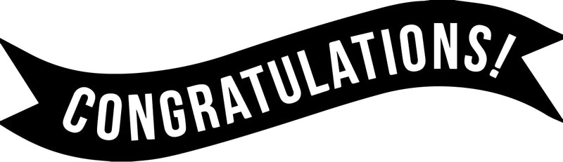 Vinyl Wall Art Decals - Congratulations! Banner - 13" x 45" - Best Wishes Celebrate Home Work Place Stencil Adhesives - Fun Happy Decal for Office Living Room Bedroom Dorm Room (13" x 45"; Black) 1