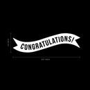 Vinyl Wall Art Decals - Congratulations! Banner - 13" x 45" - Best Wishes Celebrate Home Work Place Stencil Adhesives - Fun Happy Decal for Office Living Room Bedroom Dorm Room (13" x 45"; White) 3