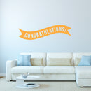 Vinyl Wall Art Decals - Congratulations! Banner - 13" x 45" - Best Wishes Celebrate Home Work Place Stencil Adhesives - Fun Happy Decal for Office Living Room Bedroom Dorm Room (13" x 45"; Yellow) 1
