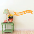 Vinyl Wall Art Decals - Congratulations! Banner - 13" x 45" - Best Wishes Celebrate Home Work Place Stencil Adhesives - Fun Happy Decal for Office Living Room Bedroom Dorm Room (13" x 45"; Yellow) 2