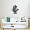 Vinyl Wall Art Decal - Hamsa Hand - 29" x 23" - Hand of Fatima Evil Eye Protection Blessing Symbol - Home Apartment Decor - Yoga Studio Namaste Meditation Mandala House Warming Gift (29" x 23"; Black) 1
