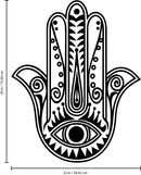Vinyl Wall Art Decal - Hamsa Hand - 29" x 23" - Hand of Fatima Evil Eye Protection Blessing Symbol - Home Apartment Decor - Yoga Studio Namaste Meditation Mandala House Warming Gift (29" x 23"; Black) 3
