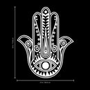 Vinyl Wall Art Decal - Hamsa Hand - 29" x 23" - Hand of Fatima Evil Eye Protection Blessing Symbol - Home Apartment Decor - Yoga Studio Namaste Meditation Mandala House Warming Gift (29" x 23"; White) 3